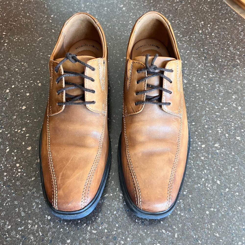 Clarks Men's Brown Lace Up Oxford Dress Shoes Size 8 #261300957070